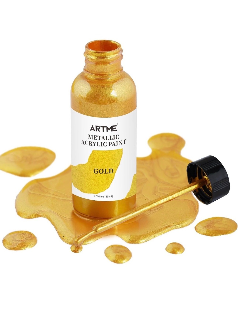 ARTME Metallic Gold Acrylic Paint - Liquid Gold Leaf Paint 50ml